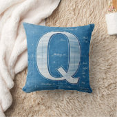 Blueprint Monogram Letter Q クッション (ブランケット)