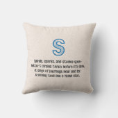 Blueprint Monogram Letter S クッション (裏面)