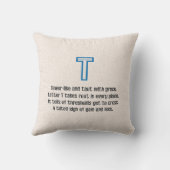 Blueprint Monogram Letter T クッション (裏面)