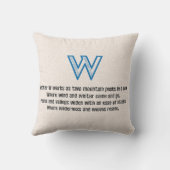 Blueprint Monogram Letter W クッション (裏面)