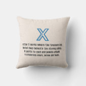 Blueprint Monogram Letter X クッション (裏面)