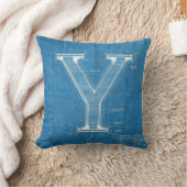 Blueprint Monogram Letter Y クッション (ブランケット)