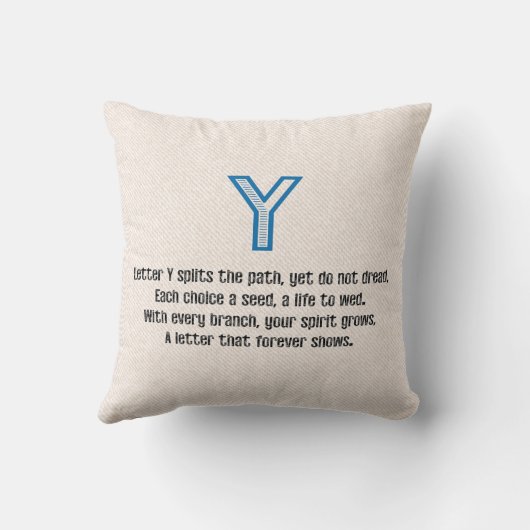 Blueprint Monogram Letter Y クッション (裏面)