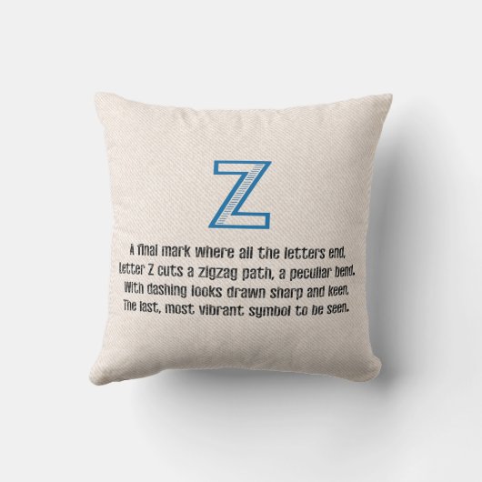 Blueprint Monogram Letter Z クッション (裏面)