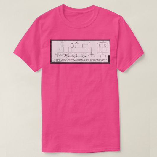 Blueprint of a steam locomotive tシャツ (デザイン正面)