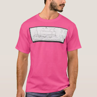 Blueprint of a steam locomotive tシャツ