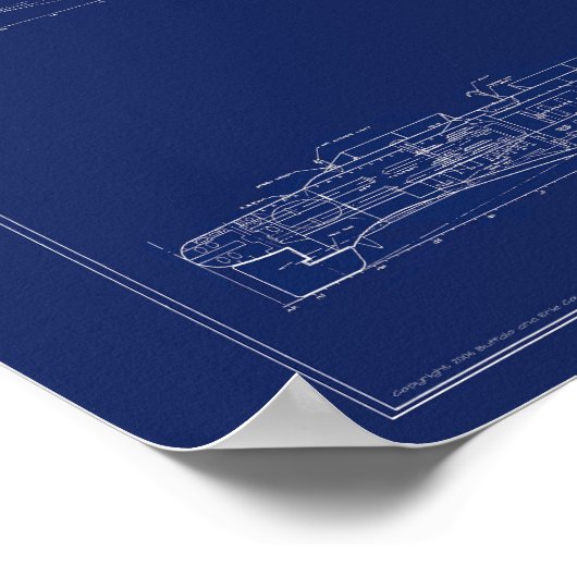 Blueprint of Submarine U.S.S. Croaker ポスター (角)