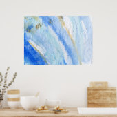 Blues 007抽象芸術水彩テクスチャ紙 ポスター (キッチン)