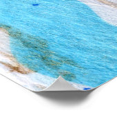 Blues 017抽象芸術水彩テクスチャ紙 ポスター (角)