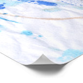 Blues 023抽象芸術水彩テクスチャ紙 ポスター (角)