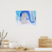 Blues 023抽象芸術水彩テクスチャ紙 ポスター (キッチン)