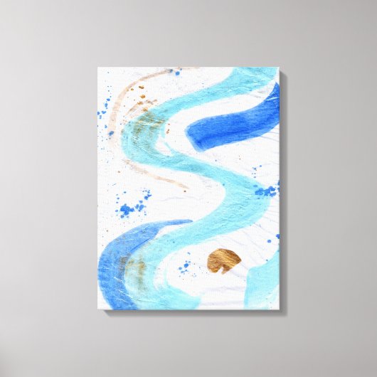 Blues 030抽象芸術水彩テクスチャキャンバス キャンバスプリント (正面)