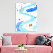 Blues 030抽象芸術水彩テクスチャキャンバス キャンバスプリント (インサイチュ (リビング))