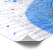 Blues 030抽象芸術水彩テクスチャキャンバス ポスター (角)