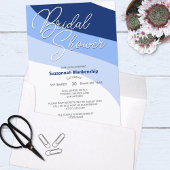 Blues Navy Carolina Robins Egg Horizontal Streams  招待状