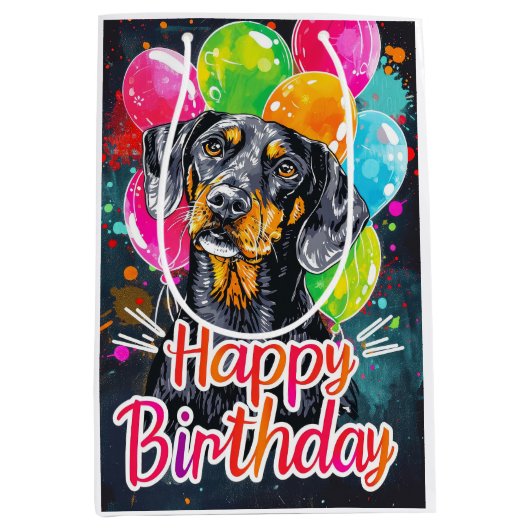 Bluestickがバルーンと一致 ミディアムペーパーバッグ (正面)