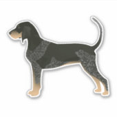 Bluestick犬のブリードサイドビューシルエット シール (正面)