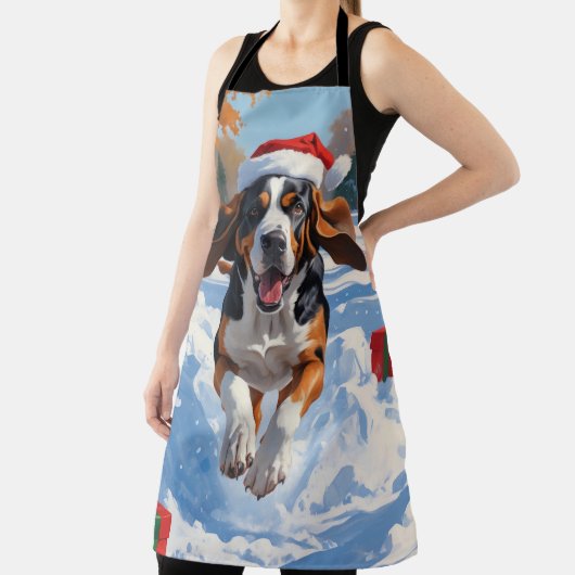Bluestick Conhound走 Christmasと雪の中 エプロン (インサイチュ)