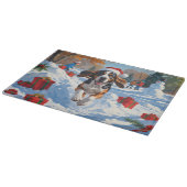Bluestick Conhound走 Christmasと雪の中 カッティングボード (角)