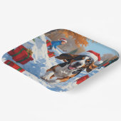 Bluestick Conhound走 Christmasと雪の中 ペーパープレート (傾斜あり)