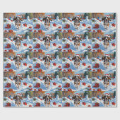 Bluestick Conhound走 Christmasと雪の中 ラッピングペーパー (フラット)