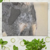 Bluestick Conhound 絵画's – かわいいオリジナルドッグAr キッチンタオル (折り畳み)