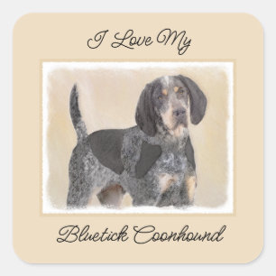 Bluestick Conhound 絵画's – かわいいオリジナルドッグAr スクエアシール