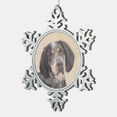 Bluestick Conhound 絵画's – かわいいオリジナルドッグAr スノーフレークピューターオーナメント (右)