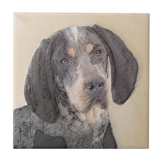 Bluestick Conhound 絵画's – かわいいオリジナルドッグAr タイル (正面)