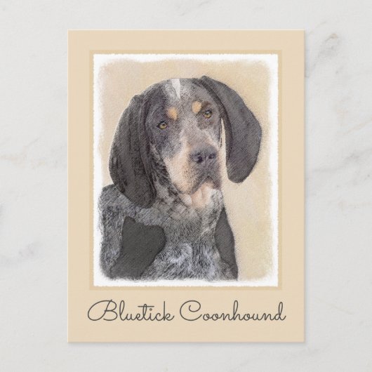 Bluestick Conhound 絵画's – かわいいオリジナルドッグAr ポストカード (正面)