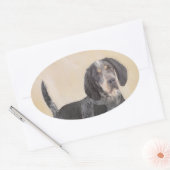 Bluestick Conhound 絵画's – かわいいオリジナルドッグAr 楕円形シール (封筒)
