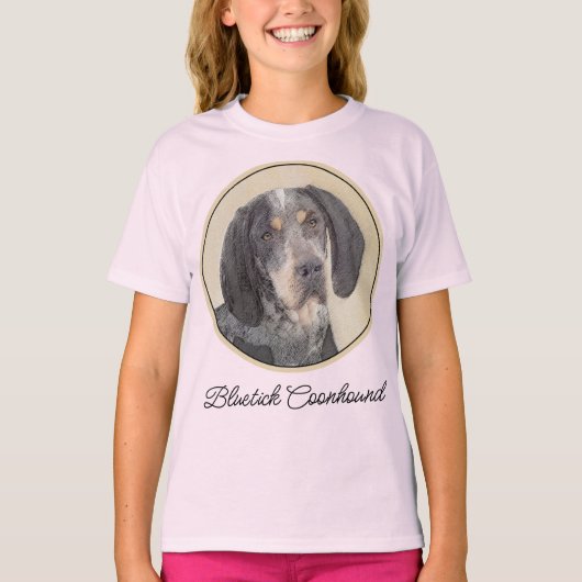 Bluestick Conhound 絵画's – かわいいオリジナルドッグAr Tシャツ (正面)