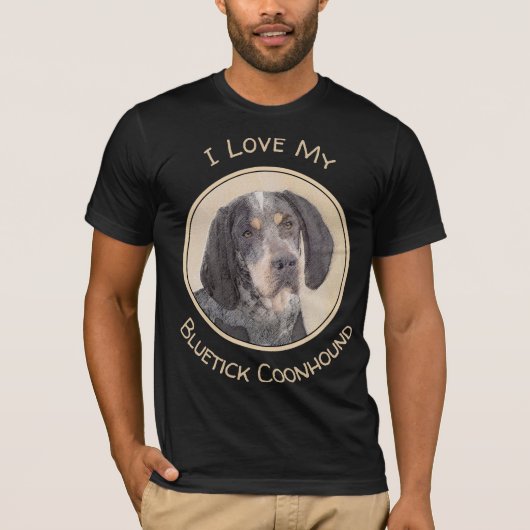 Bluestick Conhound 絵画's – かわいいオリジナルドッグAr Tシャツ (正面)