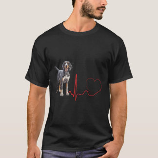 Bluestick Conhound Dog Heartbeat Ekgおもしろい犬Lo Tシャツ
