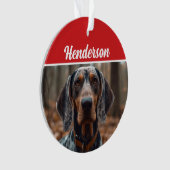 Bluestick Conhound Nameフォトホリデークリスマス オーナメント (正面)