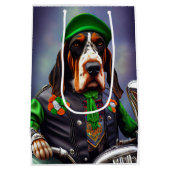 Bluestick Cooundバイクの聖パトリックの日 ミディアムペーパーバッグ (裏面)