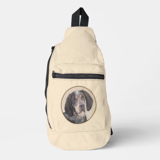 Bluestick Coound 絵を描's with Markings Dog Art スリングバッグ (正面)