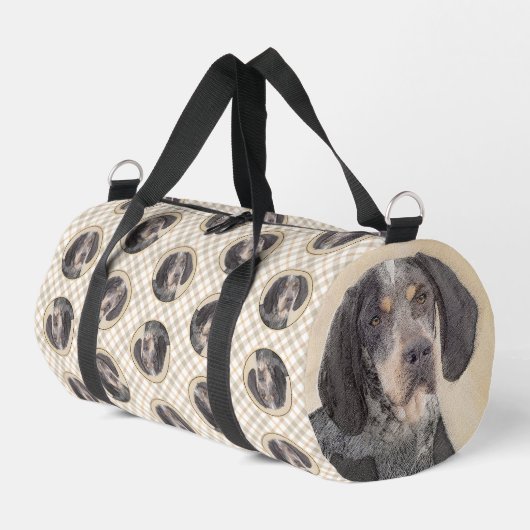 Bluestick Coound 絵を描's with Markings Dog Art ダッフルバッグ (左コーナー)