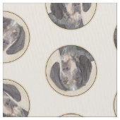 Bluestick Coound 絵を描's with Markings Dog Art ファブリック (クローズアップ)