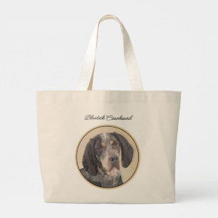 Bluestick Coound 絵を描's with Markings Dog Art ラージトートバッグ