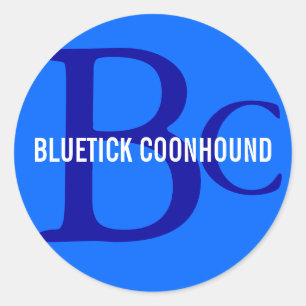 BluetickのCoonhoundの品種モノグラム ラウンドシール