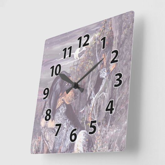 BluetickのCoonhoundの子犬の夢みる人の時計 スクエア壁時計 (傾斜)