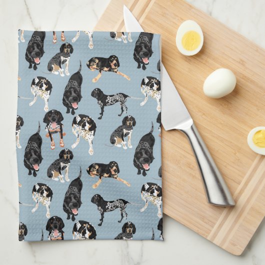 BluetickのCoonhounds キッチンタオル (四つ折り)