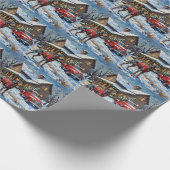 Bluetick Coonhound Christmas Farmhouse Holiday ラッピングペーパー (角)