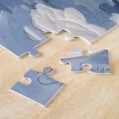 Bluetick Coonhound Christmas Red Truck Holiday ジグソーパズル (側面)