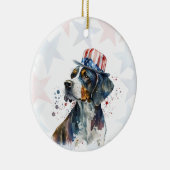 Bluetick coonhound Dog, 4th of july Personalized セラミックオーナメント (右)