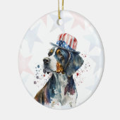 Bluetick coonhound Dog, 4th of july Personalized セラミックオーナメント (左)