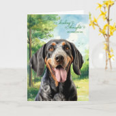 Bluetick Coonhound Dog Country Meadow Get Well カード (黄色い花)