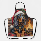 Bluetick Coonhound Dog Cozy Lodge Christmas エプロン (正面)