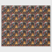 Bluetick Coonhound Dog Cozy Lodge Christmas ラッピングペーパー (フラット)
